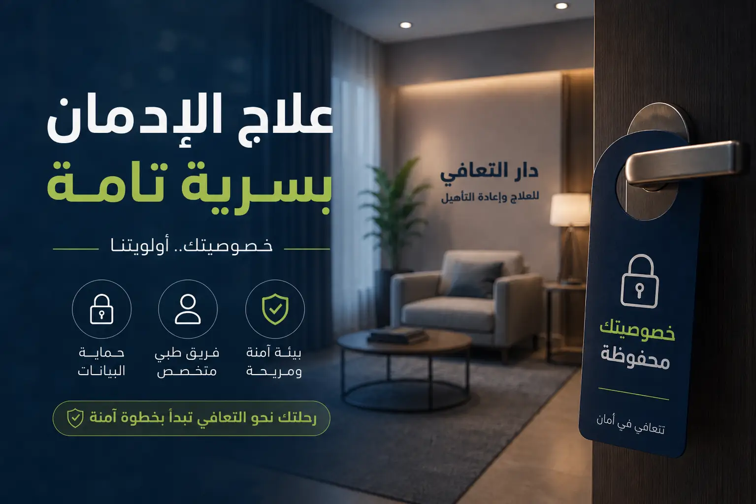 علاج الإدمان بسرية تامة داخل مصحة متخصصة | دار التعافي